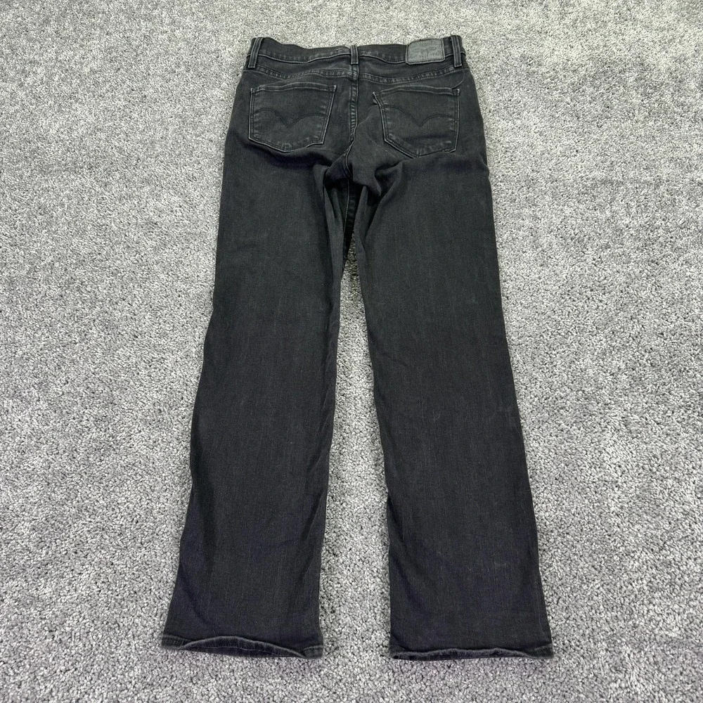 Levis Jeans Womens 27 Black 314 Shaping Straight Mid Rise Denim Charcoal Wash
